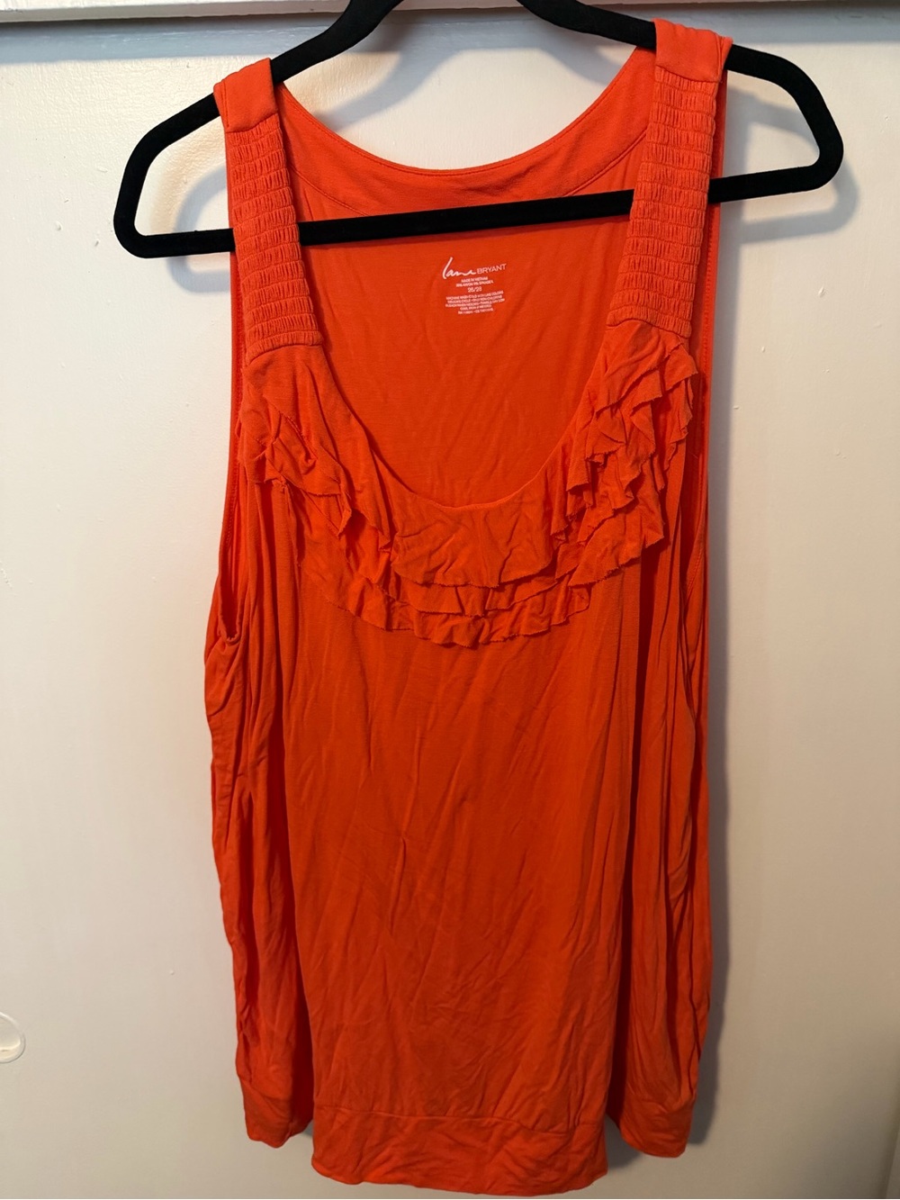 Lane Bryant Orange Ruffle Scoop Tank